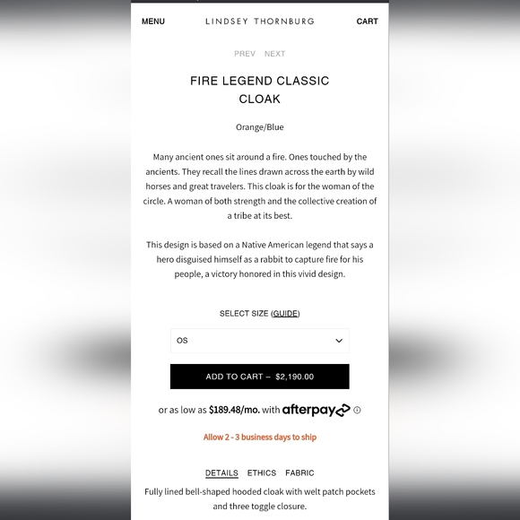 **SOLD** PENDLETON LINDSEY THORNBURG FIRE LEGEND CLASSIC CLOAK π₯ - Picture 4 of 11